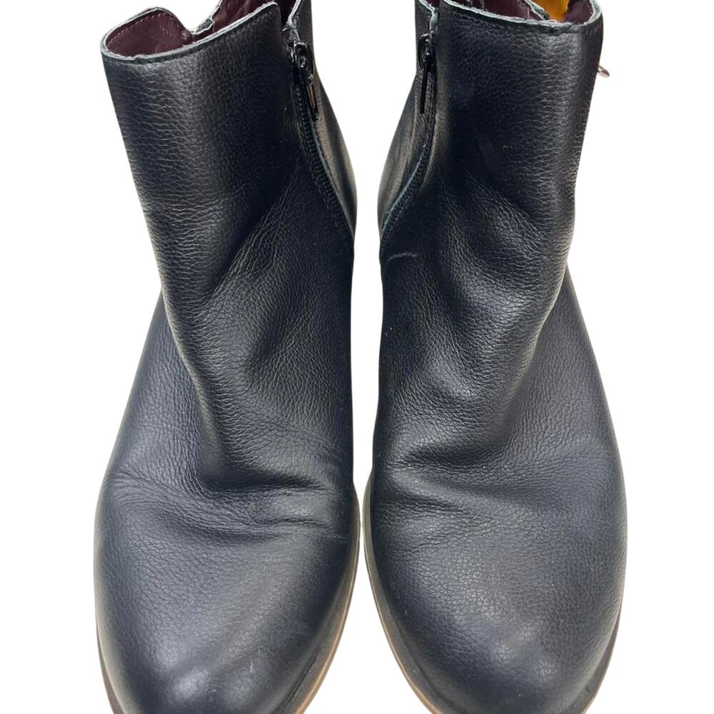 Black leather ankle boots